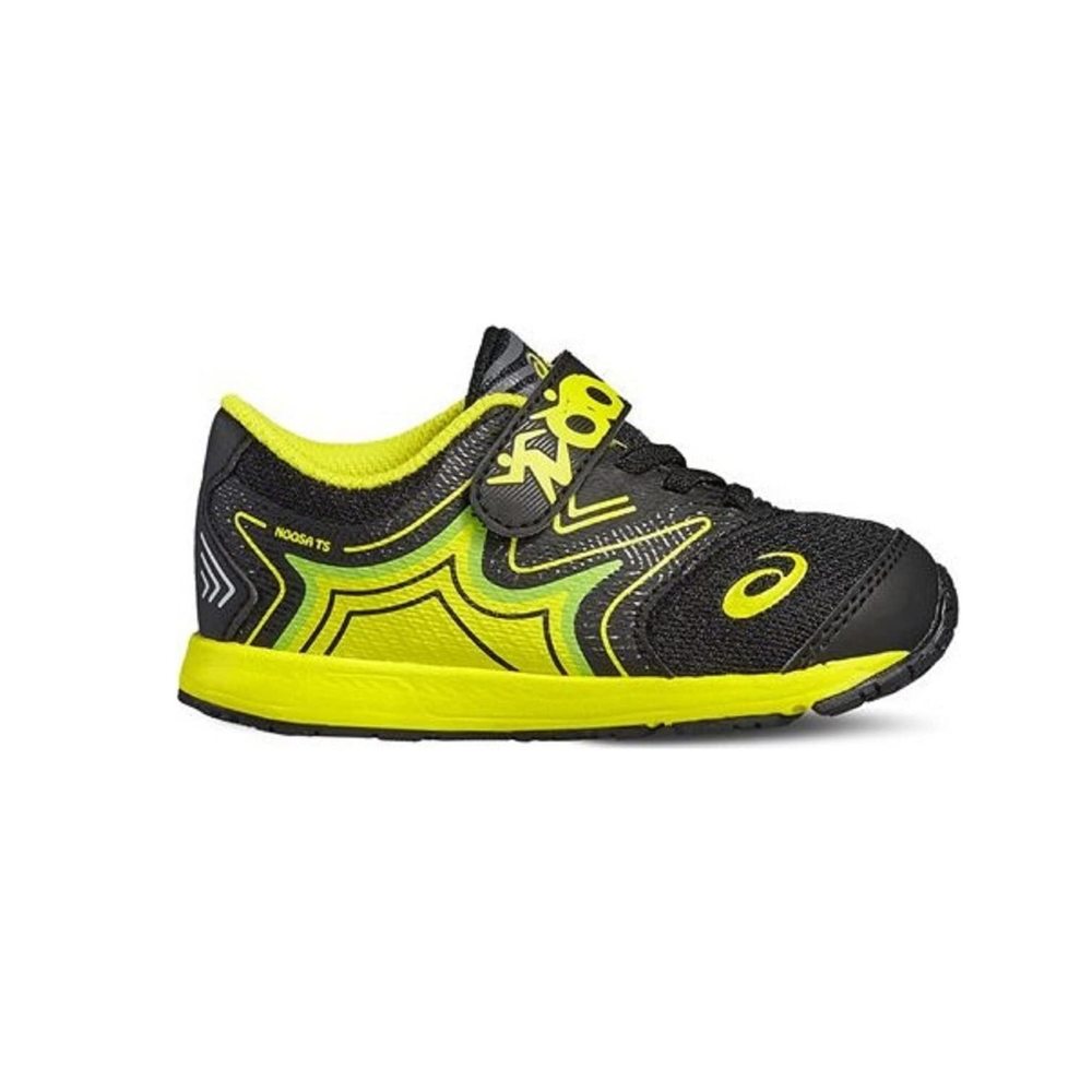 ASICS Noosa TS Kids Trainers (5) Black Yellow Green Gecko C713N-9007